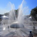 The water fountain at Seattle Center during the Bumbershoot festival