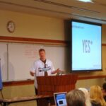 Pic of @brandondove presenting "Premium Plugins & Adhering to the GPL" at WordCamp San Diego