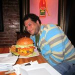 @tweetsfromchris takes on Nicky Rotten's 2.5 lbs. burger challenge (with a gigantic side of fries)